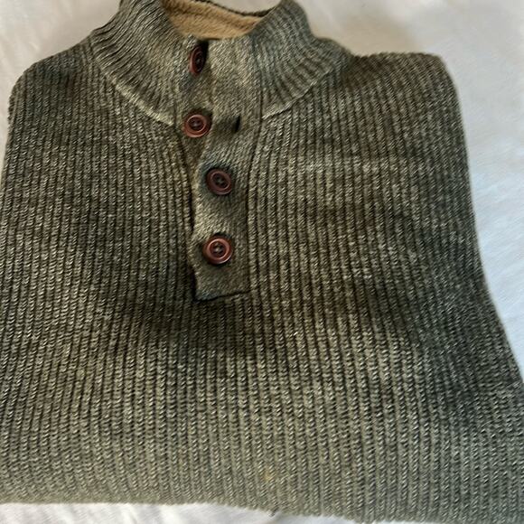 GH BASS & CO MEN'S Heavy FLEECE PULLOVER SWEATER SZ L - Picture 2 of 7
